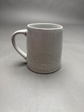Hearth & Hand Magnolia Gray Ceramic Coffee Mug with Fan Embossed Pattern